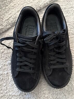 Puma FENTY Black Suede Platform Sneakers
